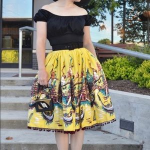 Pinup Girl Clothing Italian Landscape Skirt XL NWT